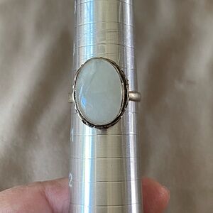 Quartz Silver Oval Ring